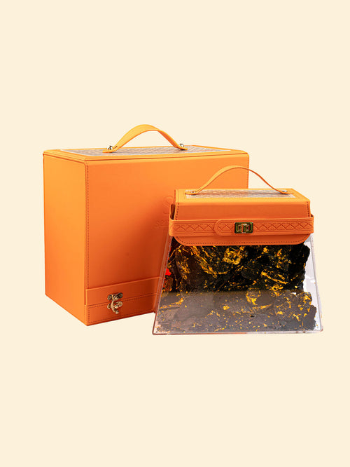 Gold Acrelick bag 1 kg and Paper box and canvas bag